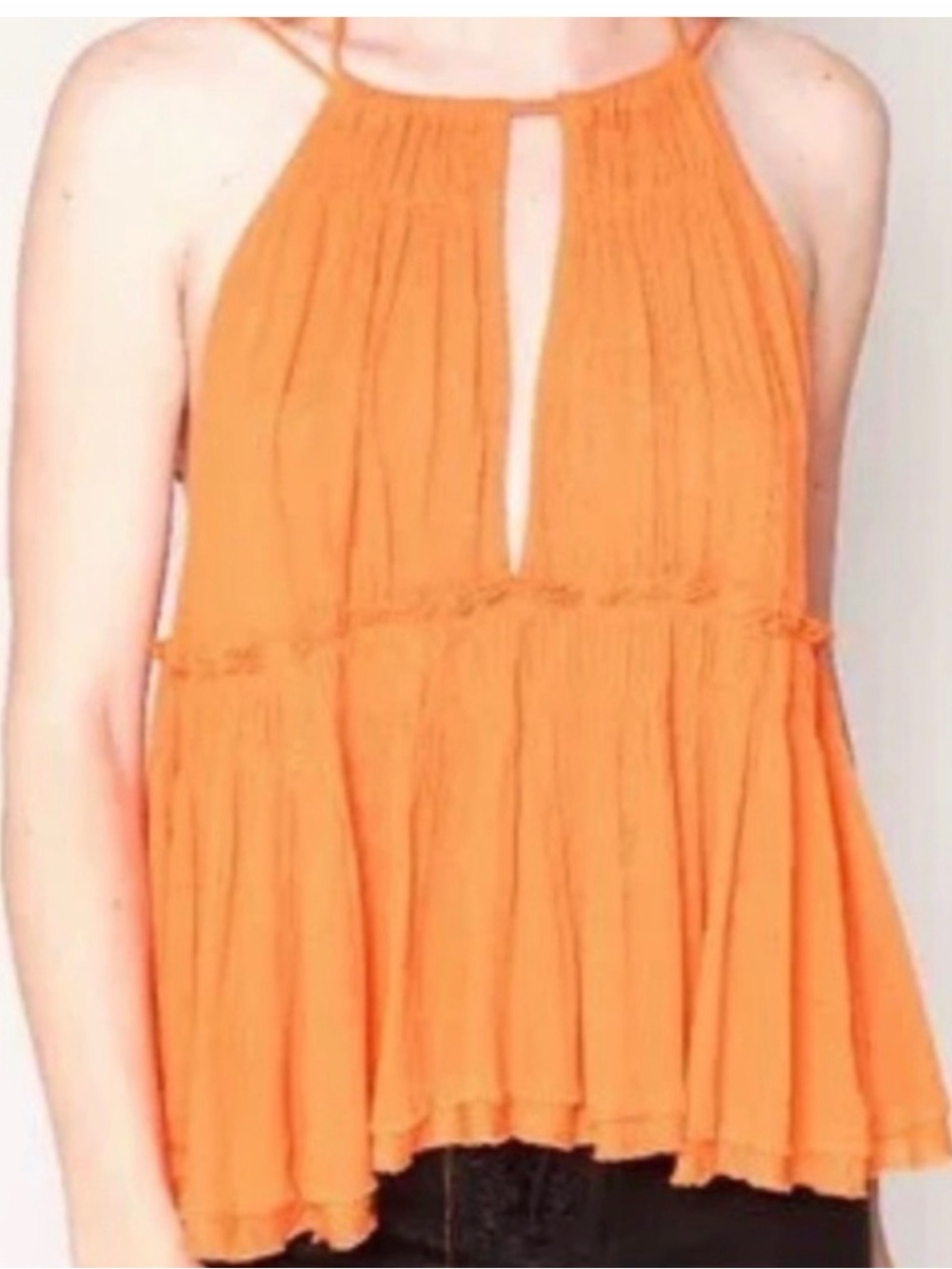 Free People Bright Orange Halter Camisole
